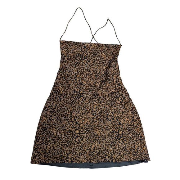Majorelle Charli leopard print crossover back-tie mini dress Medium - Picture 3 of 5